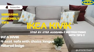 IKEA KIVIK 4-Seat Sofa With Chaise Longue Assembly guide and Tips