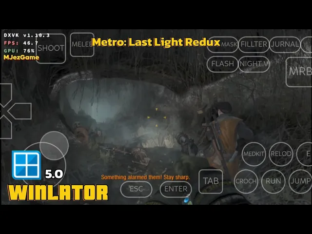 Winlator - Gameplay Metro: Last Light Redux - Emulator Windows Android