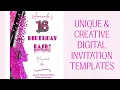 Sweet 16 birt ay party invitation template Sweet 16 glam invite pink glitter invite 16th bday girl