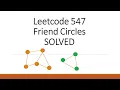 Leetcode 547 Friend Circles Solved Medium Optimal Solution Intuition