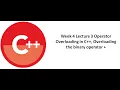 Operator Overloading in C overloading the binary operator