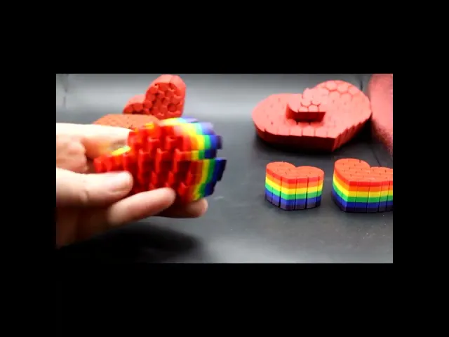 StrataStack Heart – Heart-Shaped Hexagonal Sliding Fidget video thumbnail