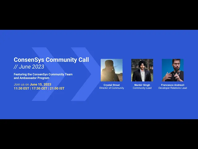 Consensys Community Call ft. the Community Team and Ambassador Program
