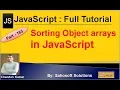 Sorting Object Arrays in JavaScript JavaScript Full Tutorial in Hindi