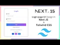 Login Page UI in Next js with Tailwind CSS Tailwind Login Form Tailwind Signup Form Next js 15