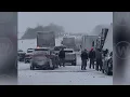 Winter Chaos in Iowa and Indiana! I-80 Pileup Paralyzes Region During Snowstorm