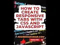 How to create tabs with CSS and JavaScript