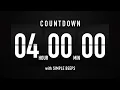 4 Hour Countdown Timer Flip Clock with Simple Beeps