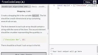 Shopping list - freeCodeCamp 48 Basic JS