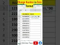 Change number in date format Excel formulas Text Function