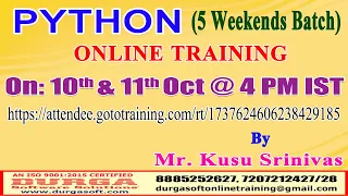 PYTHON 5 Weekends Batch Online Training DURGASOFT