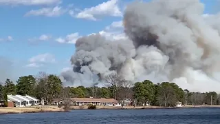 Massive Wildfire In Lakewood New Jersey USA