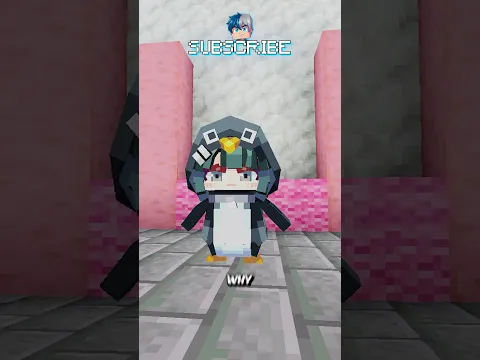 The Best Pink Bed for Gugugaga Penguin in Minecraft! #shorts