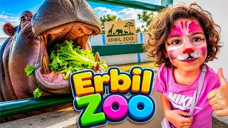 Erbil Zoo Animals for Kids | Neva & Nali Meet Hippo, Alpaca, Zebra, Camel & More with Mommy! 🦛🦙🦓