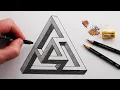 How to Draw the Impossible Triangle Double Narrated Step by Step