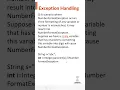 Number Format Exception