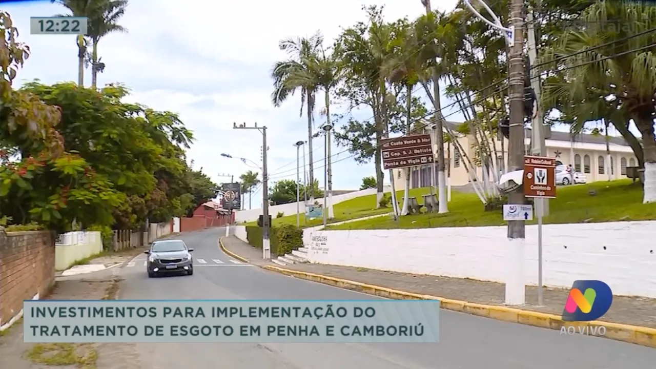 Investimento para implementação do tratamento de esgoto em Penha e Camboriú