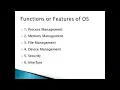 Functions of Operating System and User Interface