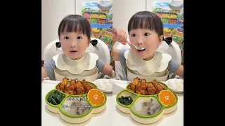 Full full plate, drumsticks are great! (੭ˊᵕˋ)੭*ଘ #babyeating #babygirl #drumstick #rice #healthy