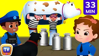 ChuChu TV Police | Saving Milk + Train Escape & Magical Elephant | 33 Min