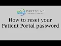 Resetting Your Patient Portal Password