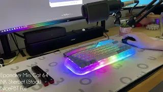 Epomaker Mini Cat 64 with NK Sherbet Typing Sounds