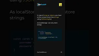 Local Storage in JavaScript