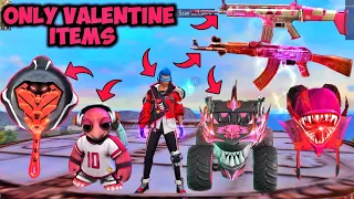 CHALLENGE:- ICan Only Use Only Valentine Items All Items Valentine Theme Bag,Truk,Pet,Dress,Scar etc