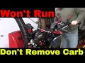 Snowblower No Start Fix Removing Carb
