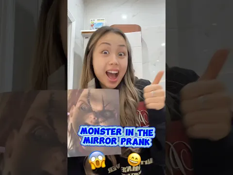 MONSTER IN THE MIRROR PRANK #shorts #iribabyworld #prank