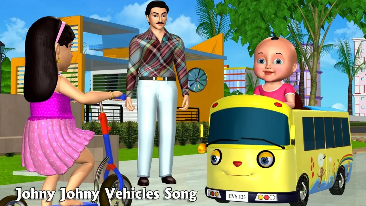 Johny Johny Yes Papa Nursery Rhyme | Part 6 - 3D Vehicles Rhymes & Songs for Children Johny Johny Yes Papa Nursery Rhyme | Part 6 - 3D Vehicles Rhymes & Songs for Children