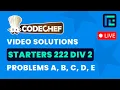 CodeChef Starters 222 Solutions - A to E by Suvrat TLE Eliminators