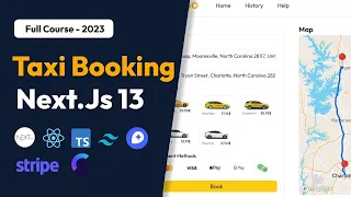 React NextJs 13 Taxi Booking App NextJs 13 Tailwind Css Typescript Mapbox Stripe Full Course