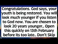 Lagu 🧾Congratulations. God says, your youth is being restored. You will look much younger if you listen..