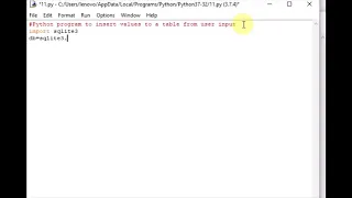 Python program to insert values to a table from user input