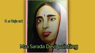 How to draw ma Sarada Devi acrylic painting