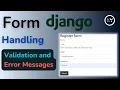 Django Forms Explained How to Implement and Customize Validation Messages HINDI