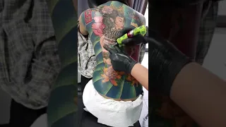 beautiful full back tattooing for thai sexy girl 
