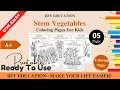 1049 FREE Stem Vegetables Coloring Pages For Kids Color and Learn 5 Pages