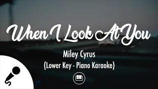 Download When I Look At You - Miley Cyrus (Lower Key - Piano Karaoke) MP3