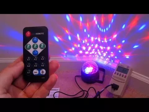 Download MP3 LED flashing light SOUND ACTIVATED Disco Ball REVIEW holiday music game room decoration