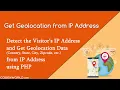 Get Geolocation from IP Address using PHP