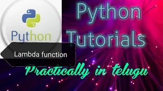 Anonymous function or lambda function in python Python tutorials in telugu