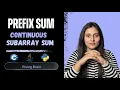 Continuous Subarray Sum Brute Force to Optimized Prefix Sum HashMap Explained Java C Python