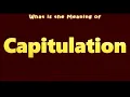 What is the Meaning Capitulation