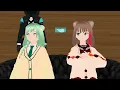 Istina and Zima hypnotized in a leaning chain