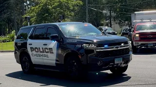 Multiple Cheshire Police Department Units responding to a Car Vs Motorcycle Accident