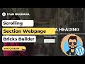 Bricks Builder for Wordpress Create Fullpage Scrolling Website