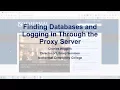 Finding Databases and Logging in Through the Proxy Server