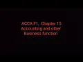 ACCA F1 BT Chapter 15 Accounting and other Business Function